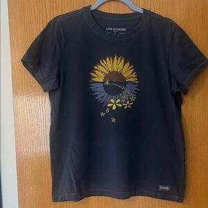 Life Is Good Navy Sunflower Tee